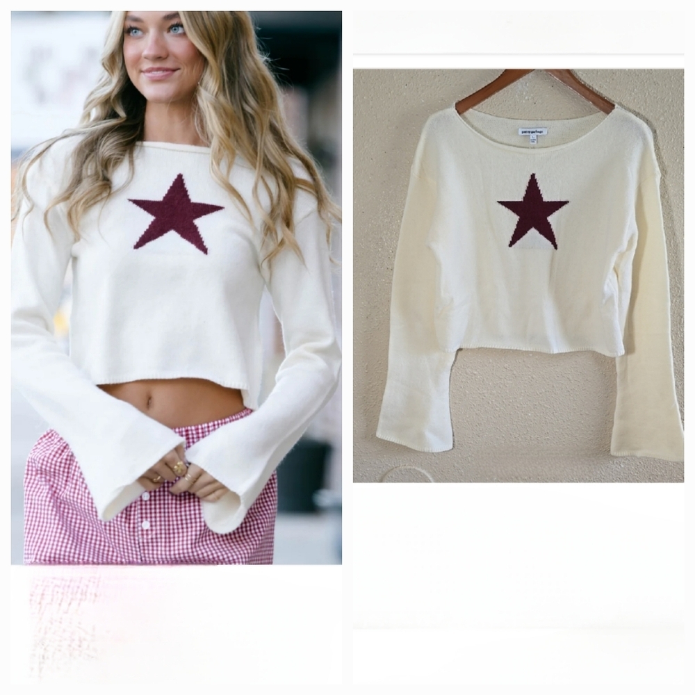 Pretty Garbage White/ Cream Star Sweater